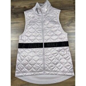 Nike AeroLayer Vest Women's Small Gray Running Windbreaker Quilted BV3869-059